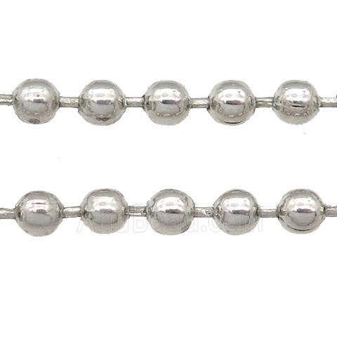 stainless Iron Ball Chain, platinum plated