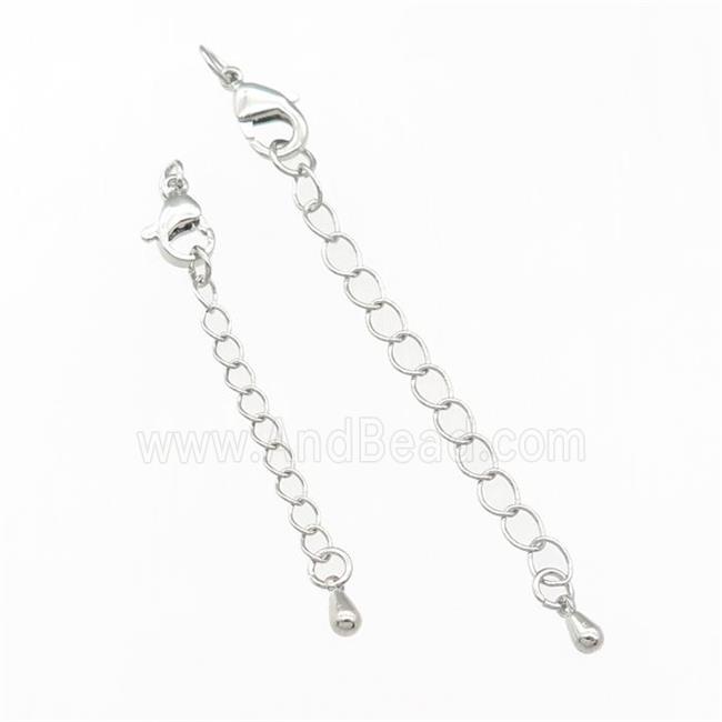 Copper Necklace Extender, platinum plated