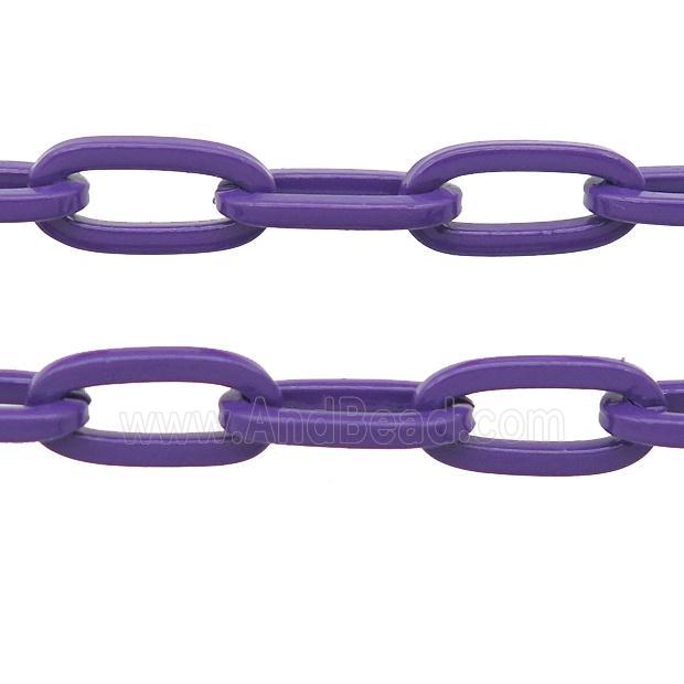 Alloy Paperclip Chain with fire purple lacquered