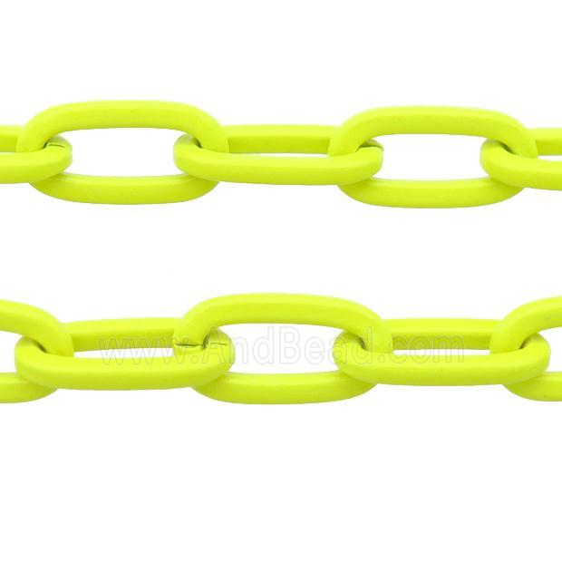 Alloy Paperclip Chain with fire nenoYellow lacquered
