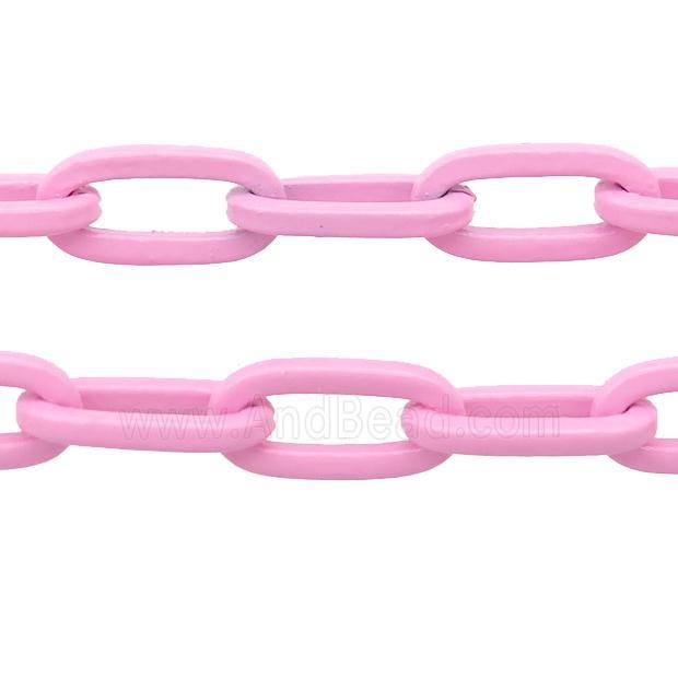 Alloy Paperclip Chain with fire lt.pink lacquered