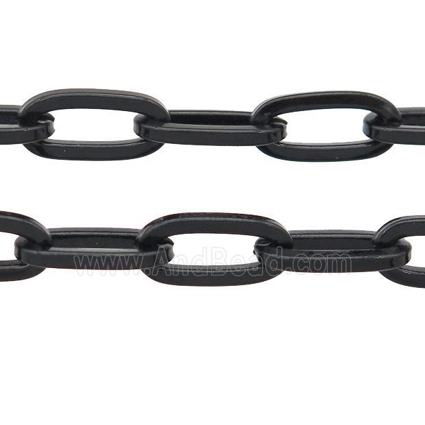 Alloy Paperclip Chain with fire black lacquered