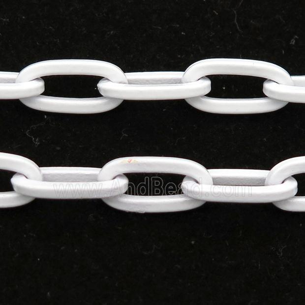 Alloy Paperclip Chain with fire white lacquered