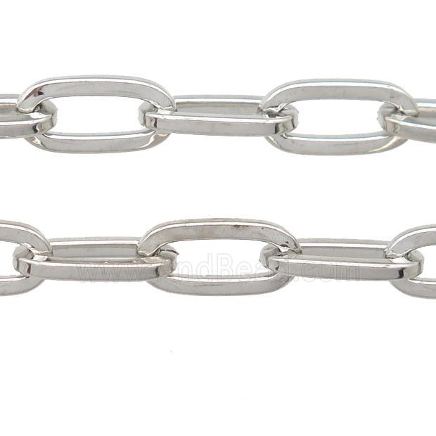Alloy Paperclip Chain, platinum plated