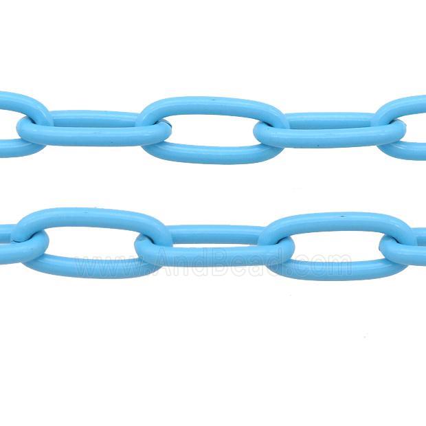 Alloy Paperclip Chain with fire blue lacquered