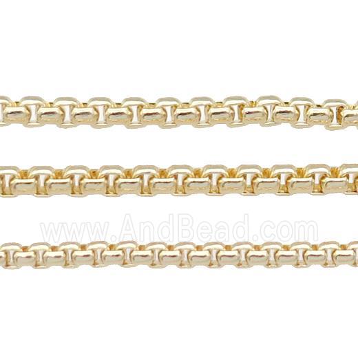 Copper Box Chain, gold plated
