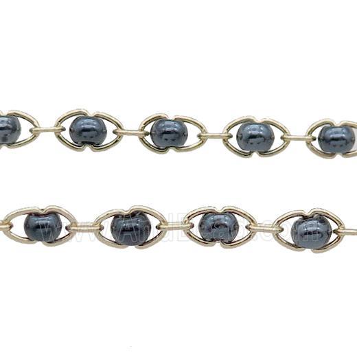 Copper Chain With Black Plastic Gold Plated