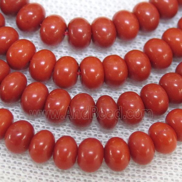 natural coral rondelle beads
