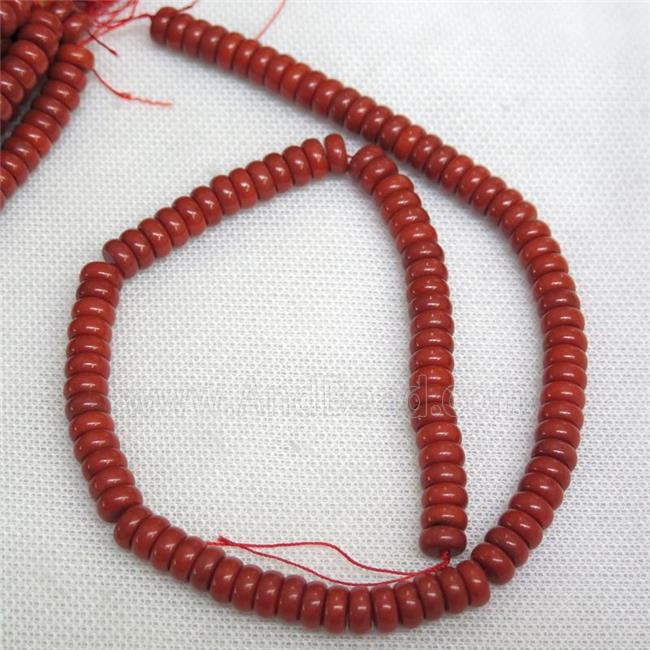 natural coral rondelle beads