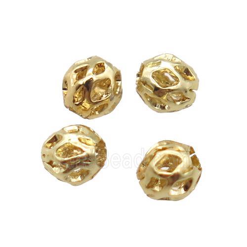 hollow copper barrel beads, Unfade gold plated