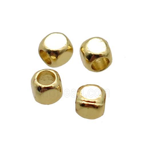 copper cube beads, Unfade, gold plated