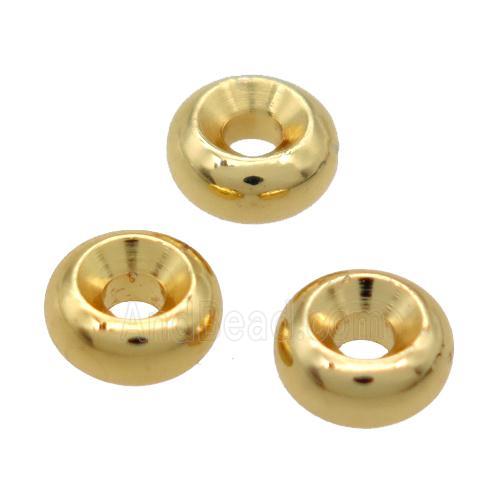 copper rondelle beads, Unfade, gold plated