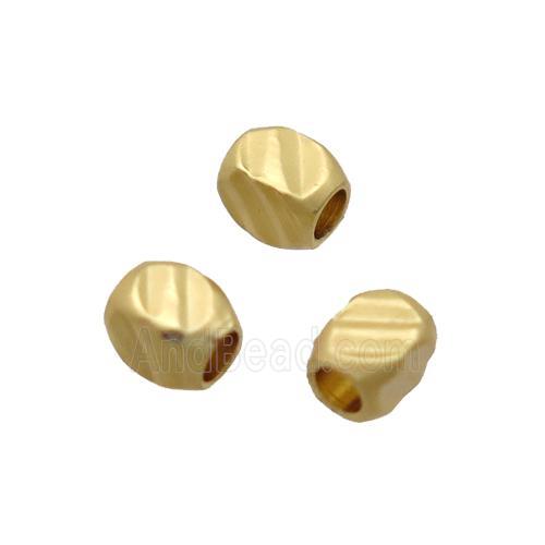 carved copper tube beads, duck gold, Unfade