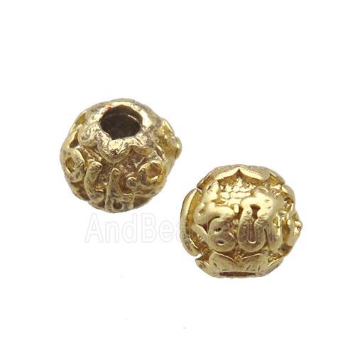 round copper beads, duck gold, Unfade