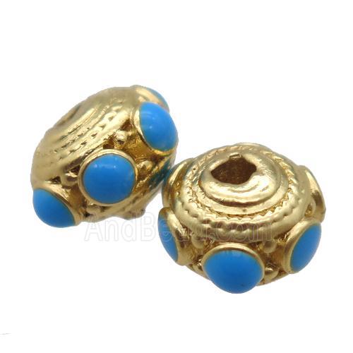 copper rondelle beads, duck gold, unfade