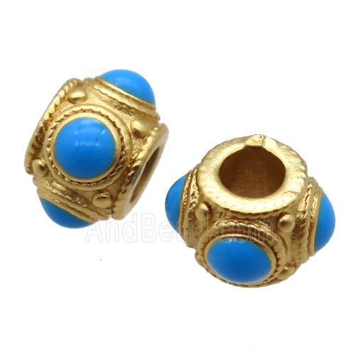 copper rondelle beads, duck gold, unfade