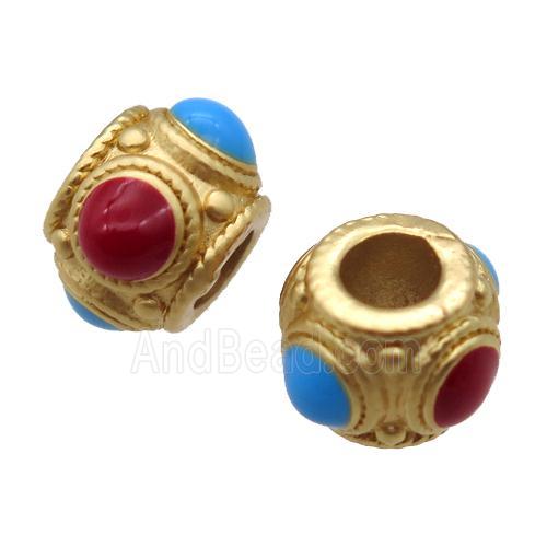copper rondelle beads, duck gold, unfade
