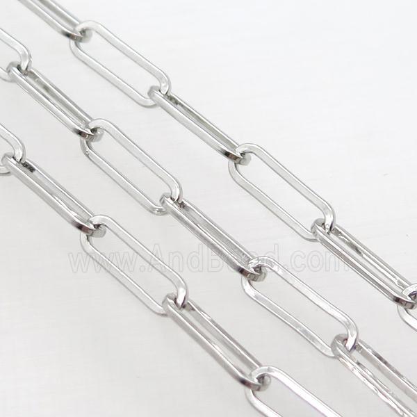 Copper Paperclip Chain Platinum Plated