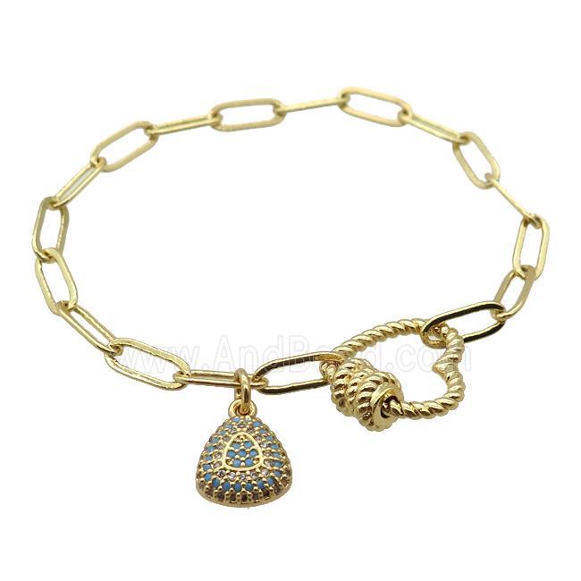 copper bracelet, gold plated