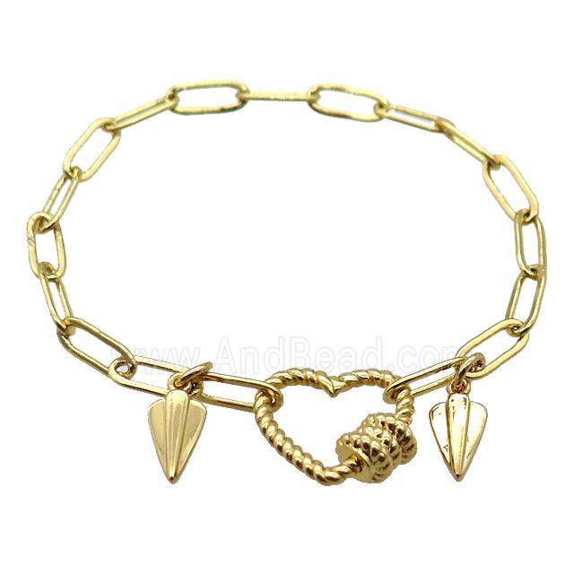 copper bracelet, gold plated
