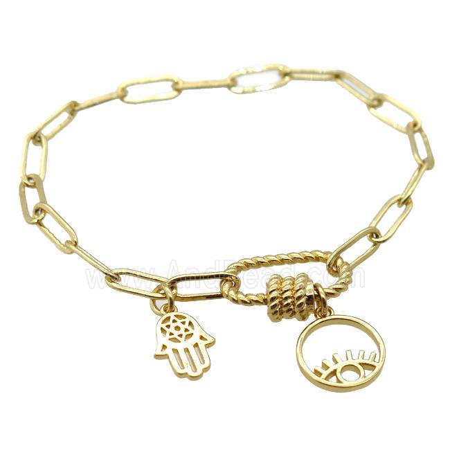 copper bracelet, gold plated