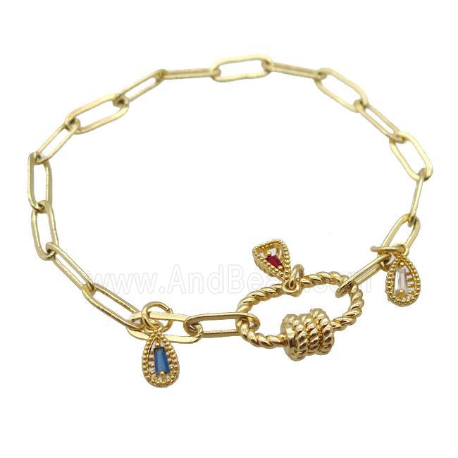 copper bracelet, gold plated