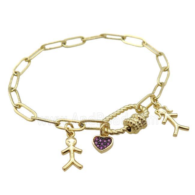 copper bracelet, gold plated