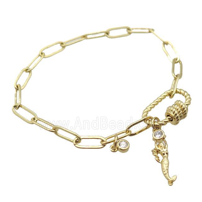 copper bracelet, gold plated