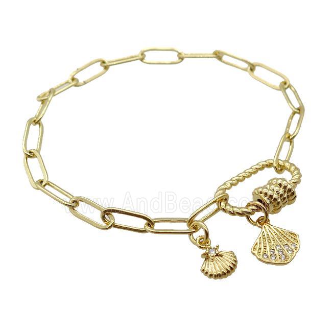 copper bracelet, gold plated