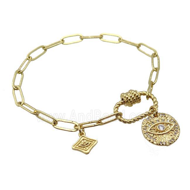copper bracelet, gold plated