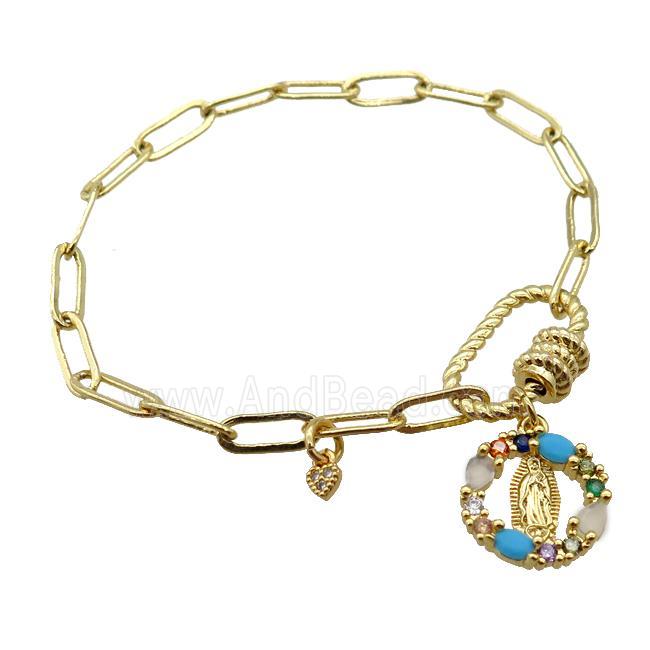 copper bracelet, gold plated