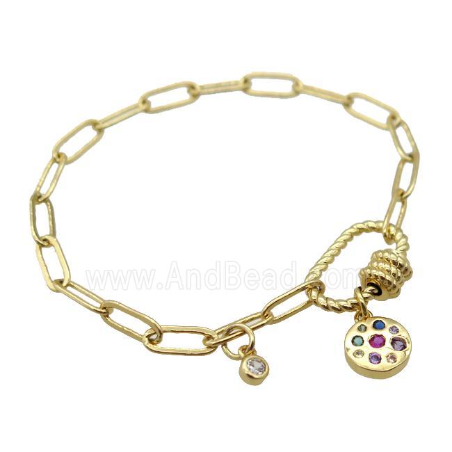 copper bracelet, gold plated