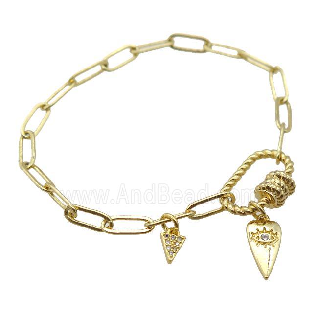copper bracelet, gold plated