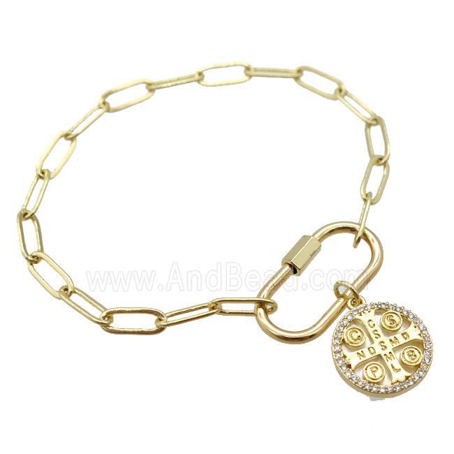 copper bracelet, gold plated