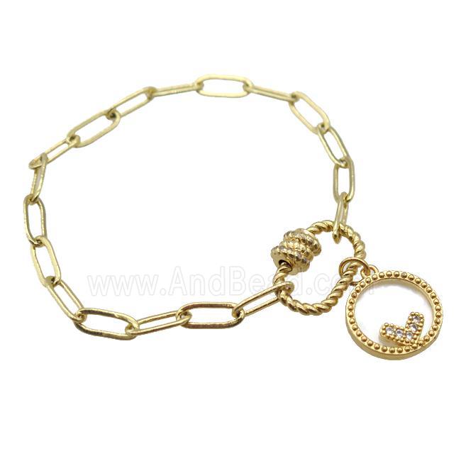 copper bracelet, gold plated