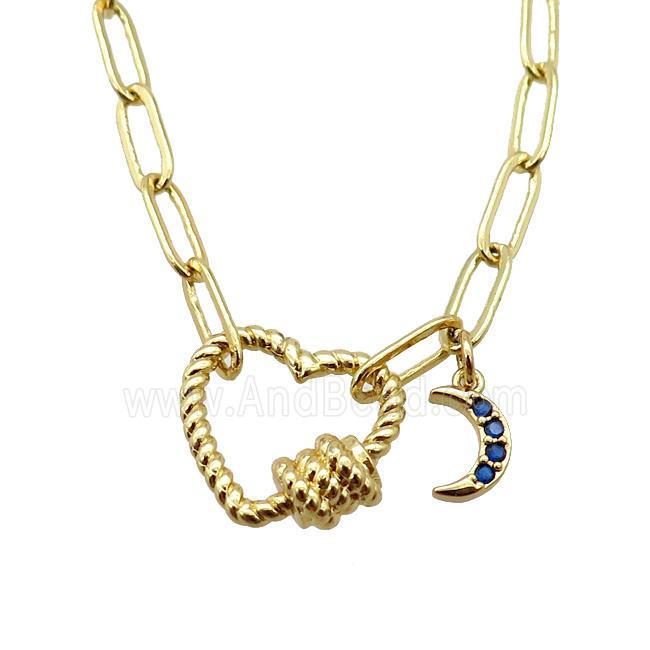 copper necklace, gold plated