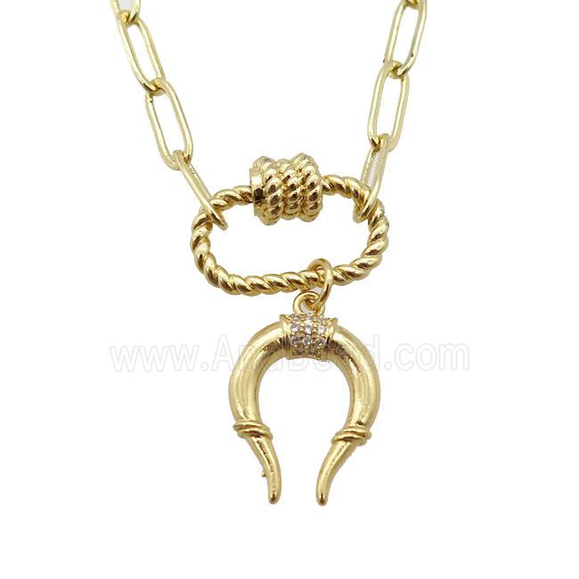 copper necklace, gold plated