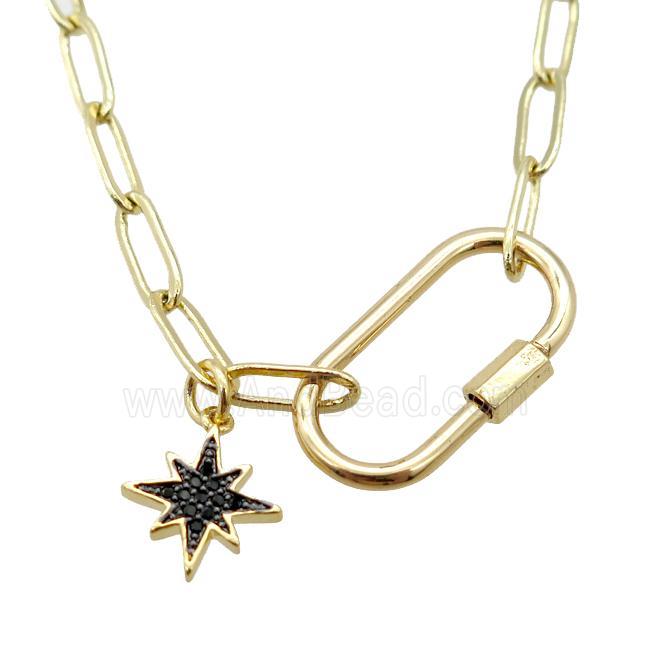 copper necklace, gold plated