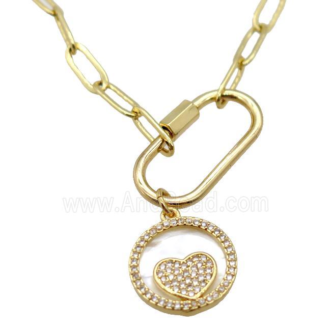 copper necklace, gold plated