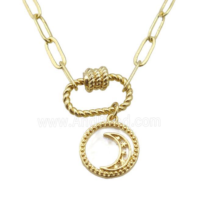 copper necklace, gold plated