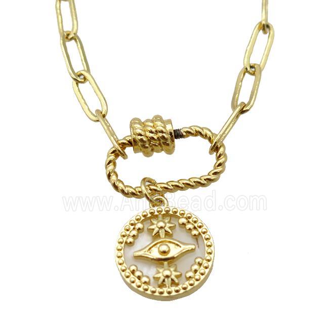 copper necklace, gold plated