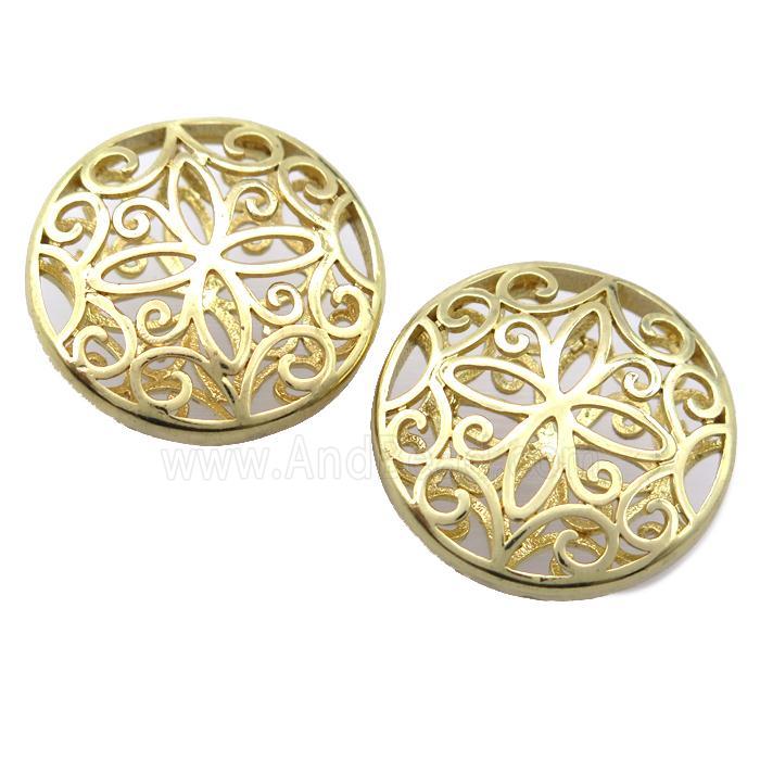 copper pendant, gold plated, unfade