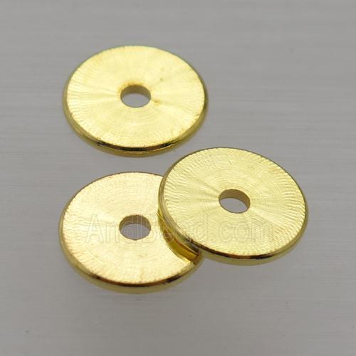 copper spacers heishi beads, disc, gold plated