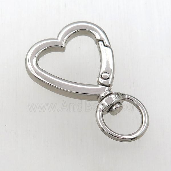 copper keychain clasp, platinum plated
