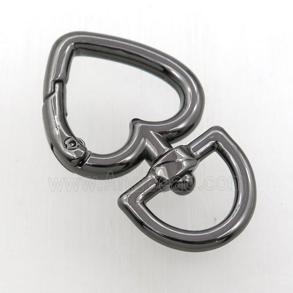 copper keychain clasp, black plated