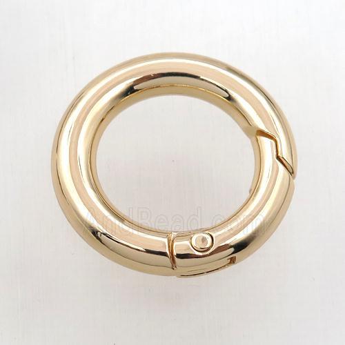 copper keychain clasp, circle, gold plated