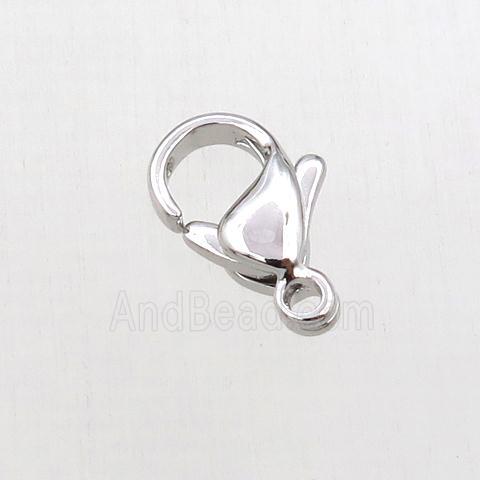 copper lobster clasp, platinum plated