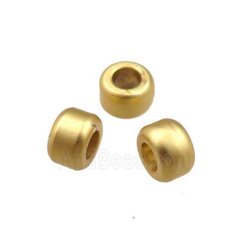 copper rondelles beads with large hole, unfaded, duck-gold