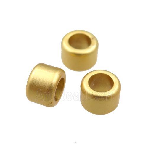 copper rondelles beads with large hole, unfaded, duck-gold
