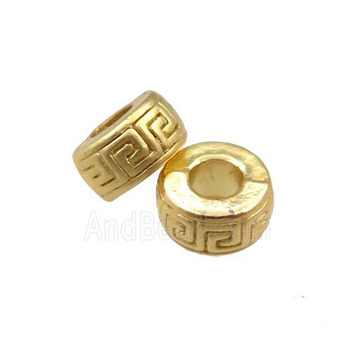 copper rondelle beads with large hole, unfaded, duck-gold